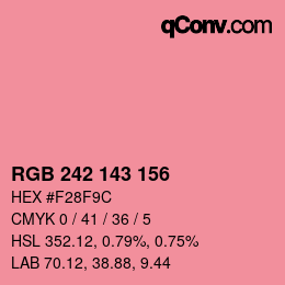 カラーコード: RGB 242 143 156 | qconv.com