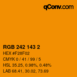 カラーコード: RGB 242 143 2 | qconv.com
