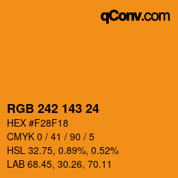 颜色代码: RGB 242 143 24 | qconv.com