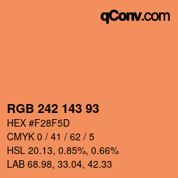 カラーコード: RGB 242 143 93 | qconv.com