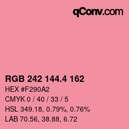 カラーコード: RGB 242 144.4 162 | qconv.com
