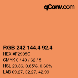 カラーコード: RGB 242 144.4 92.4 | qconv.com