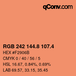 カラーコード: RGB 242 144.8 107.4 | qconv.com