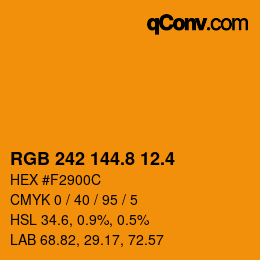 カラーコード: RGB 242 144.8 12.4 | qconv.com
