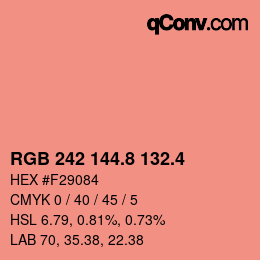 カラーコード: RGB 242 144.8 132.4 | qconv.com