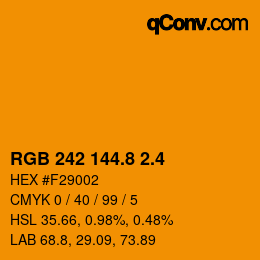 カラーコード: RGB 242 144.8 2.4 | qconv.com