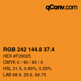 カラーコード: RGB 242 144.8 37.4 | qconv.com