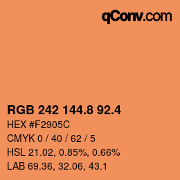 カラーコード: RGB 242 144.8 92.4 | qconv.com