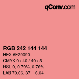 Color code: RGB 242 144 144 | qconv.com