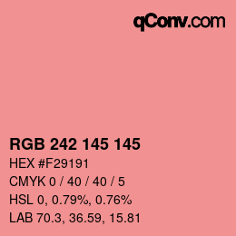 Color code: RGB 242 145 145 | qconv.com