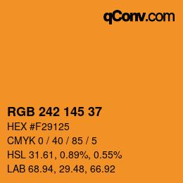 Color code: RGB 242 145 37 | qconv.com