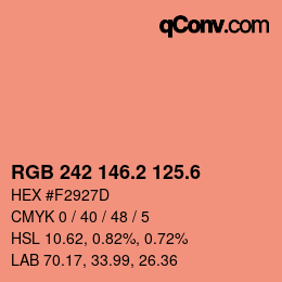 カラーコード: RGB 242 146.2 125.6 | qconv.com