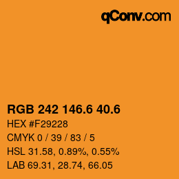 カラーコード: RGB 242 146.6 40.6 | qconv.com