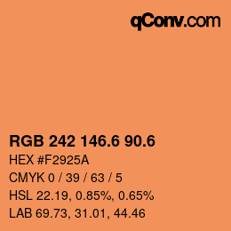 カラーコード: RGB 242 146.6 90.6 | qconv.com