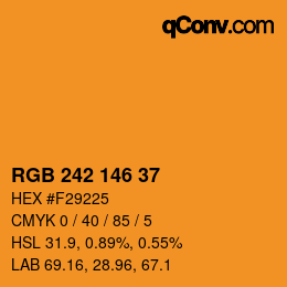 カラーコード: RGB 242 146 37 | qconv.com