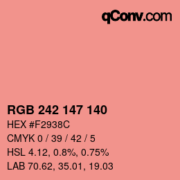 Color code: RGB 242 147 140 | qconv.com