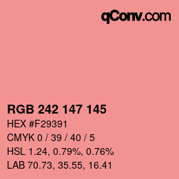 カラーコード: RGB 242 147 145 | qconv.com