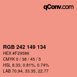 カラーコード: RGB 242 149 134 | qconv.com