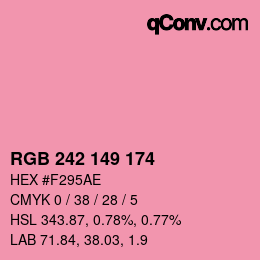 Color code: RGB 242 149 174 | qconv.com
