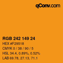 颜色代码: RGB 242 149 24 | qconv.com