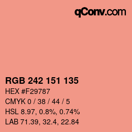 Color code: RGB 242 151 135 | qconv.com