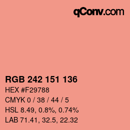 カラーコード: RGB 242 151 136 | qconv.com