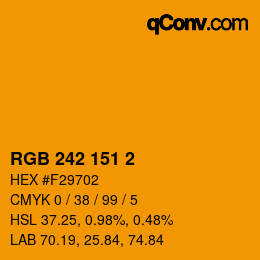 カラーコード: RGB 242 151 2 | qconv.com
