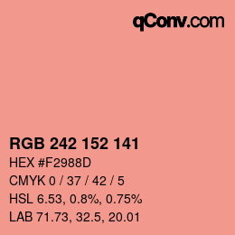 Color code: RGB 242 152 141 | qconv.com
