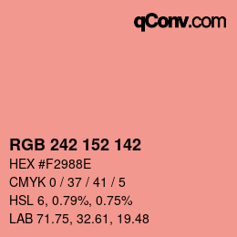 Color code: RGB 242 152 142 | qconv.com