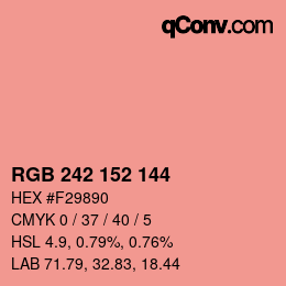 カラーコード: RGB 242 152 144 | qconv.com