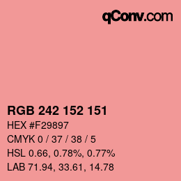 カラーコード: RGB 242 152 151 | qconv.com