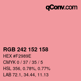 カラーコード: RGB 242 152 158 | qconv.com