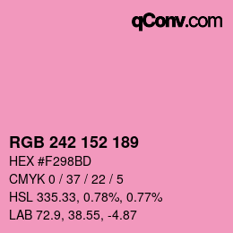 カラーコード: RGB 242 152 189 | qconv.com