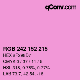 颜色代码: RGB 242 152 215 | qconv.com