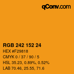 颜色代码: RGB 242 152 24 | qconv.com