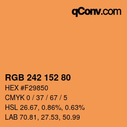 カラーコード: RGB 242 152 80 | qconv.com