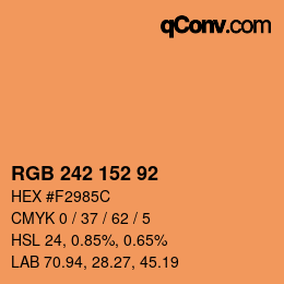 カラーコード: RGB 242 152 92 | qconv.com