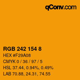 カラーコード: RGB 242 154 8 | qconv.com
