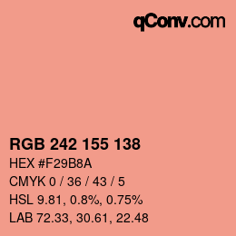 Farbcode: RGB 242 155 138 | qconv.com
