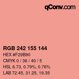 カラーコード: RGB 242 155 144 | qconv.com