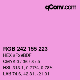 カラーコード: RGB 242 155 223 | qconv.com