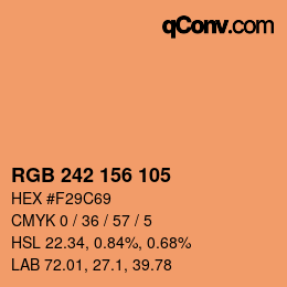 颜色代码: RGB 242 156 105 | qconv.com
