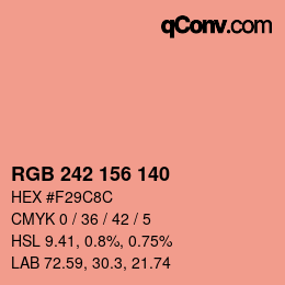 Color code: RGB 242 156 140 | qconv.com