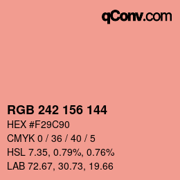 カラーコード: RGB 242 156 144 | qconv.com