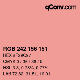 Color code: RGB 242 156 151 | qconv.com
