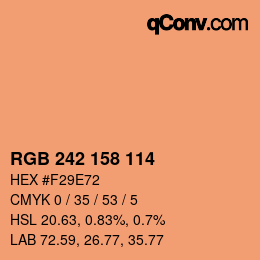 カラーコード: RGB 242 158 114 | qconv.com
