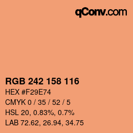 颜色代码: RGB 242 158 116 | qconv.com