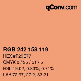 カラーコード: RGB 242 158 119 | qconv.com