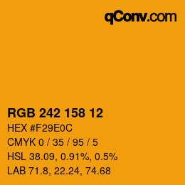 カラーコード: RGB 242 158 12 | qconv.com