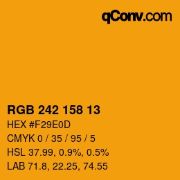 颜色代码: RGB 242 158 13 | qconv.com